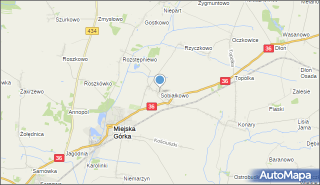 mapa Sobiałkowo, Sobiałkowo na mapie Targeo